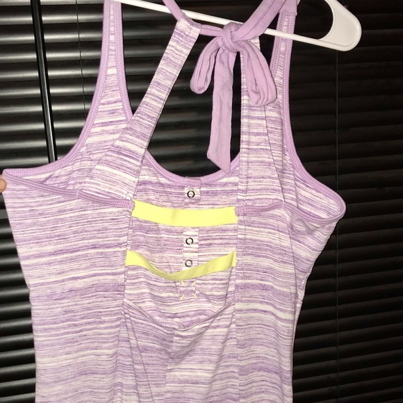 Medium Sundress Kira Avalanche Hi-Low Tank Tie Neck Adjust Snaps Lilac Yellow - Picture 4 of 8